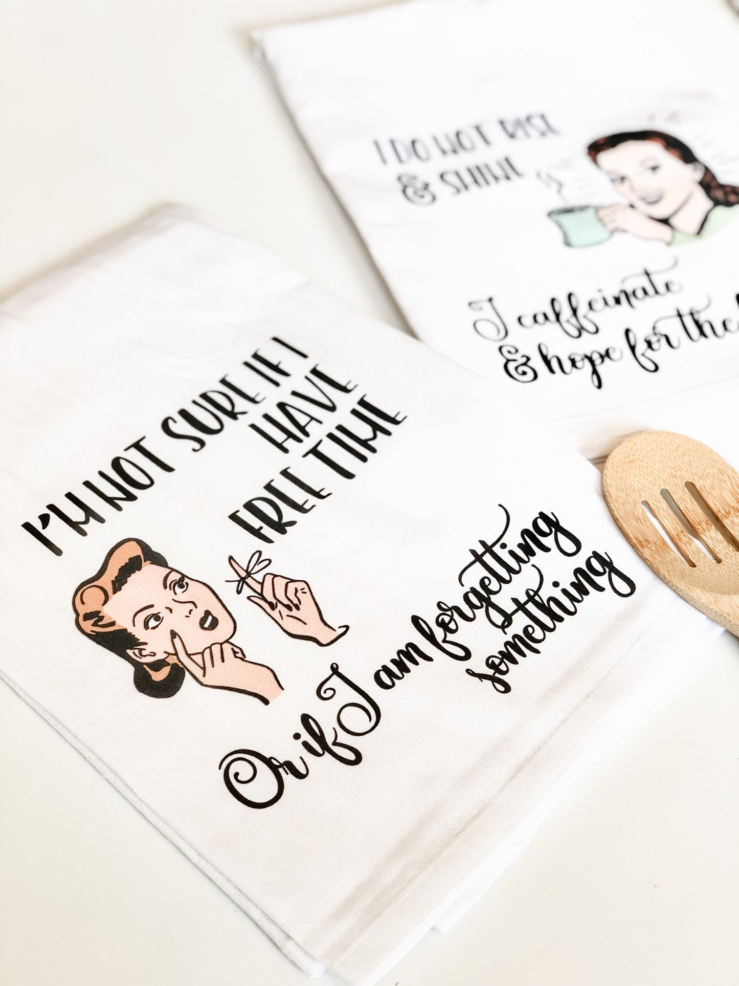 WITTY WOMEN FLOUR SACK DISH TOWELS