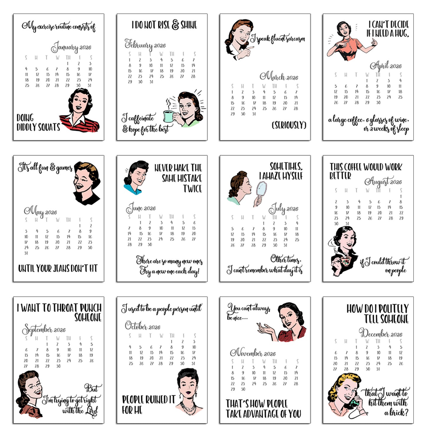 WITTY WOMEN 2026 CALENDAR