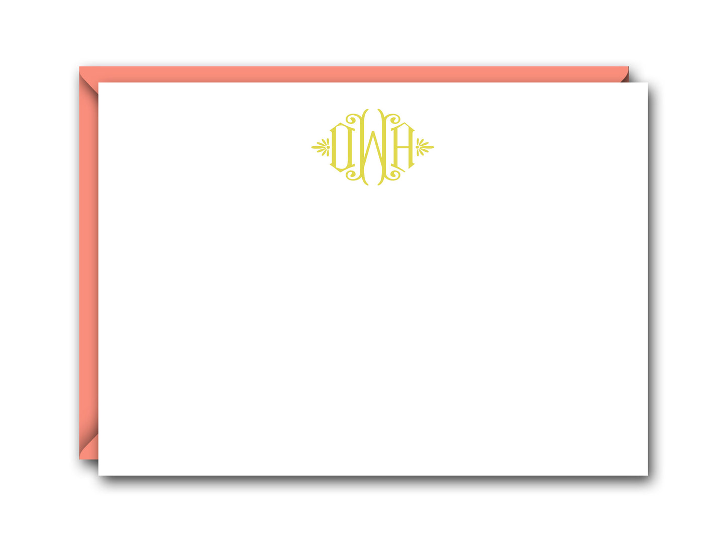 DIAMOND MONOGRAM FLAT NOTE CARD SET