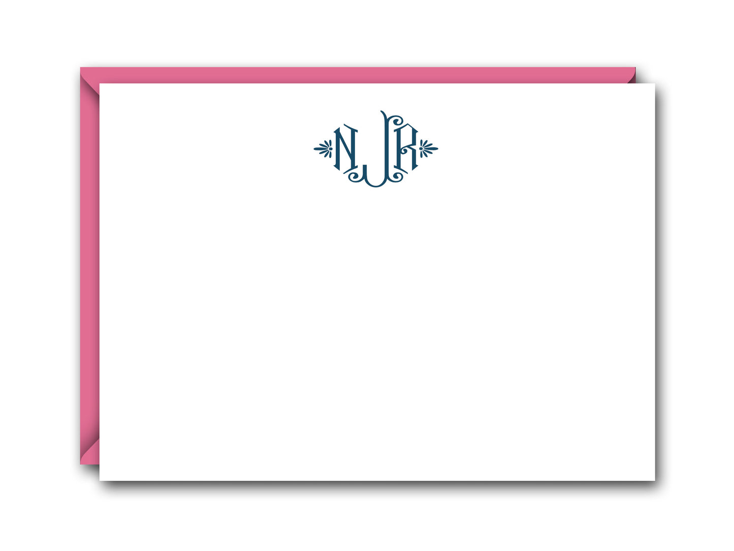 DIAMOND MONOGRAM FLAT NOTE CARD SET