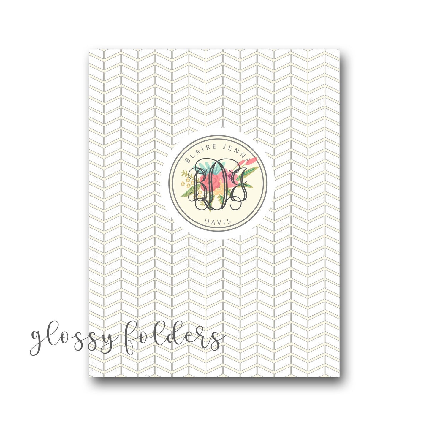 FLORAL MONOGRAM SORORITY RUSH PACKET WITH PHOTO