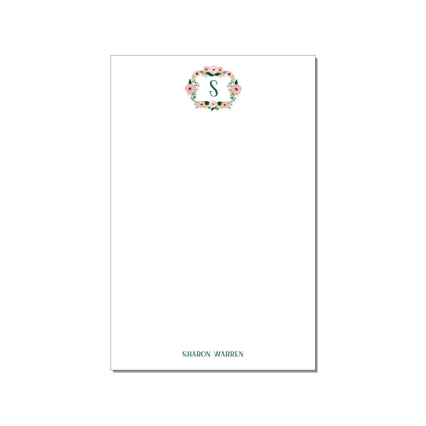 MONOGRAM WREATH LARGE NOTEPAD