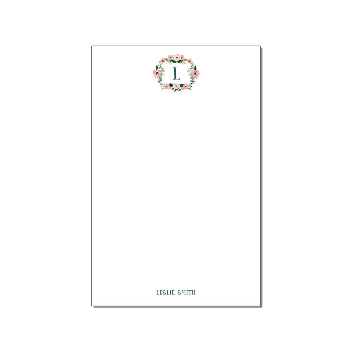 MONOGRAM WREATH LARGE NOTEPAD