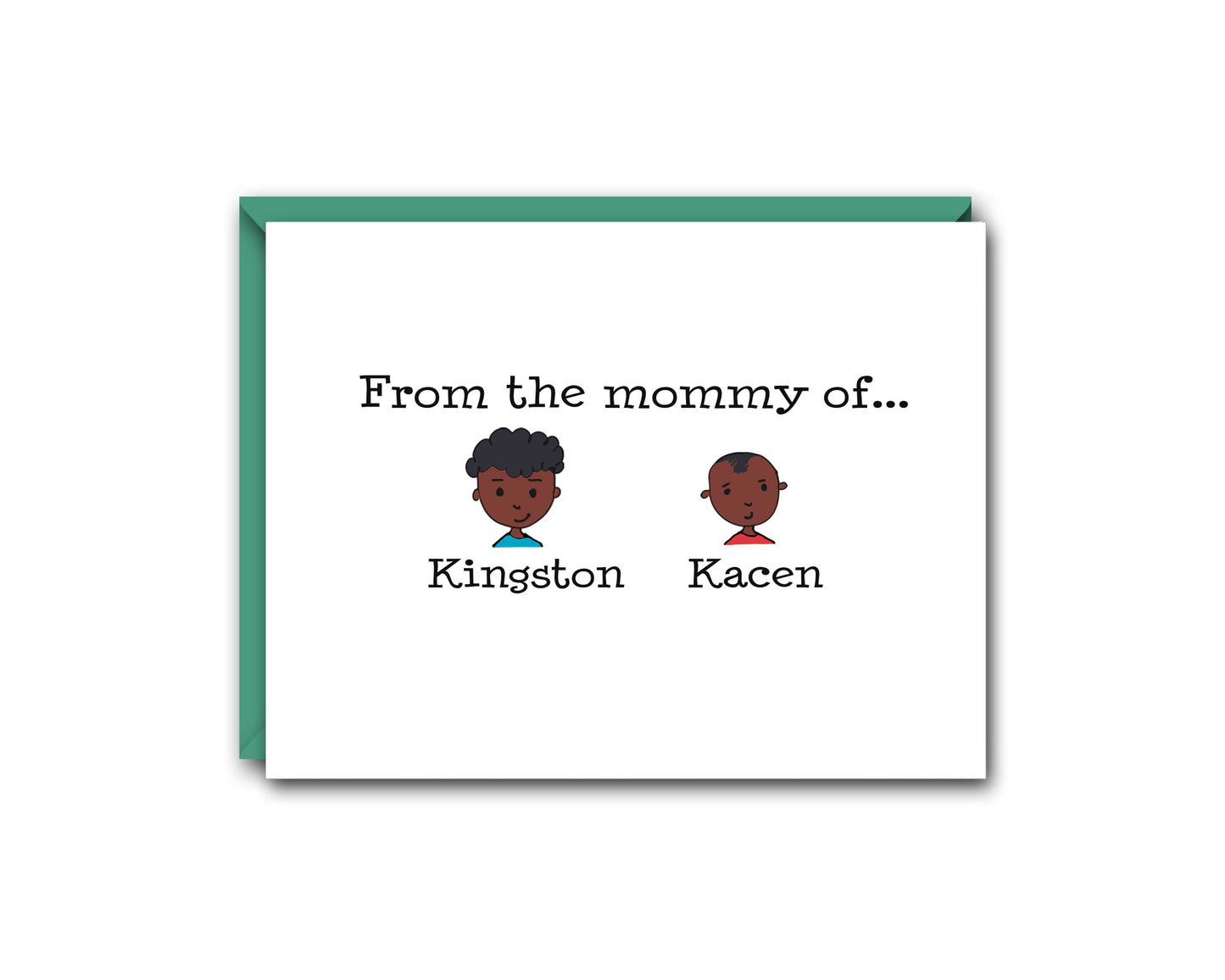 FROM THE MOM OF... TWO CHILDREN PERSONALIZED NOTE CARD SET