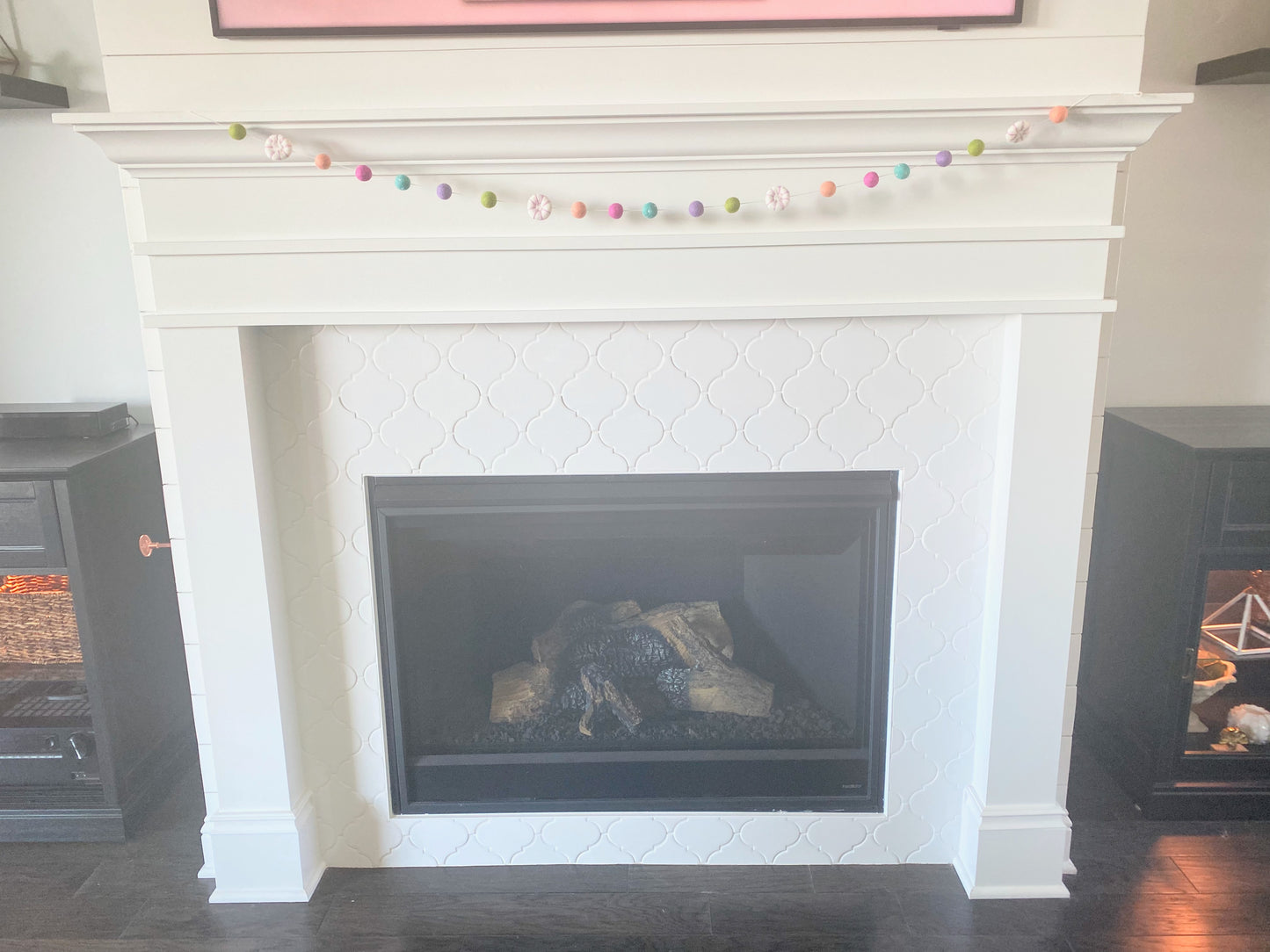 PEPPERMINT CANDY WOOL FELT BALL GARLAND