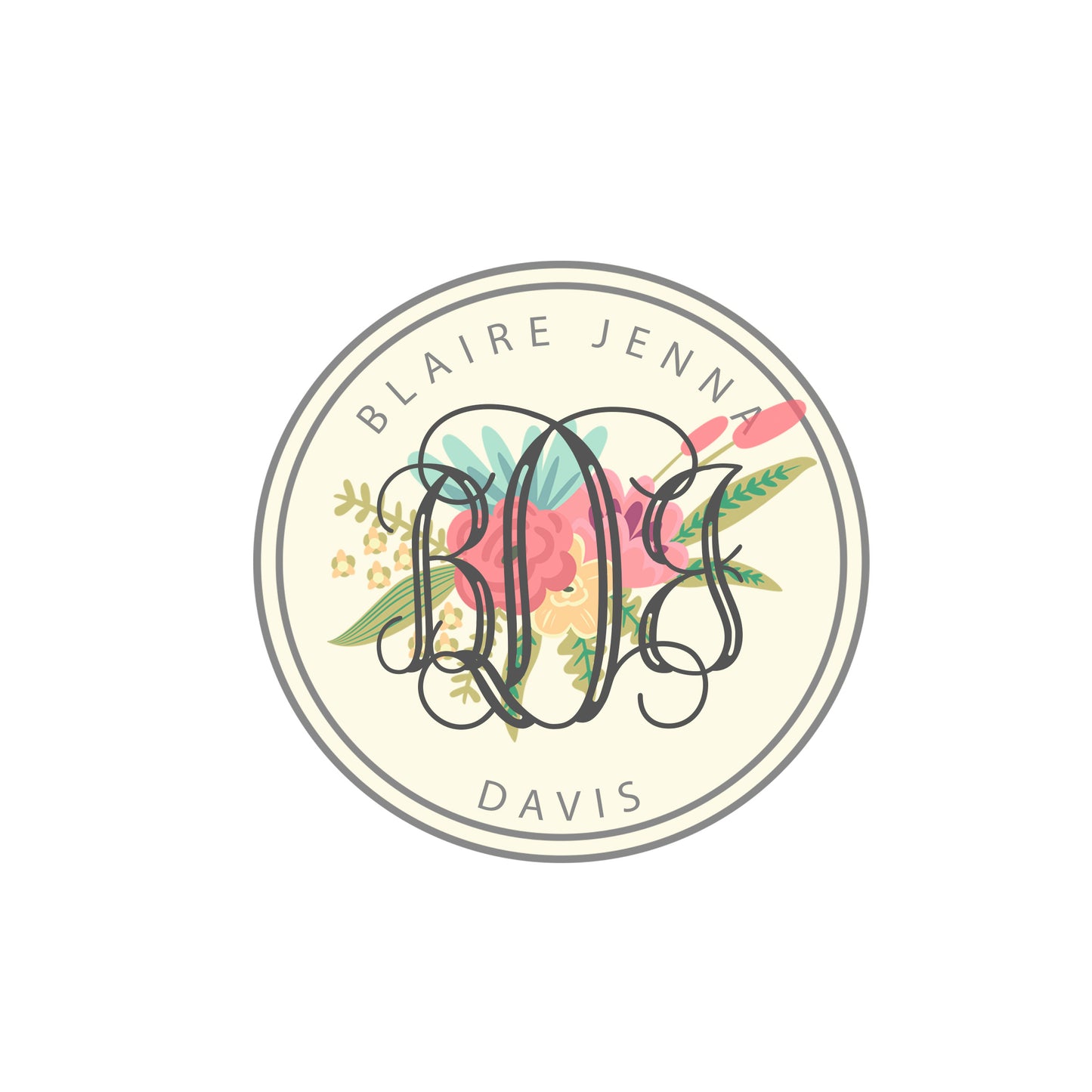 FLORAL MONOGRAM SORORITY RUSH PACKET WITH PHOTO