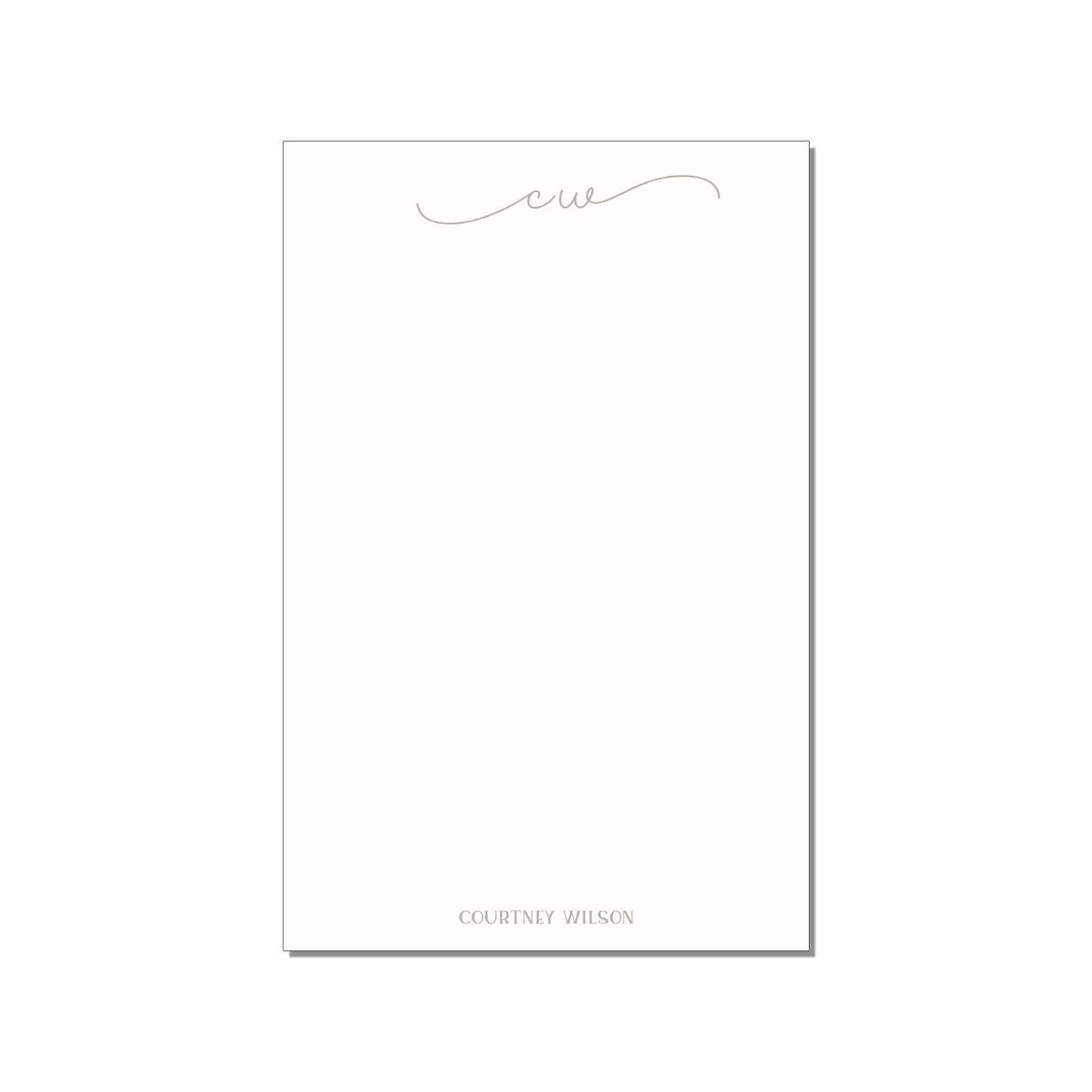 SCRIPT INITIALS PERSONALIZED LARGE NOTEPAD