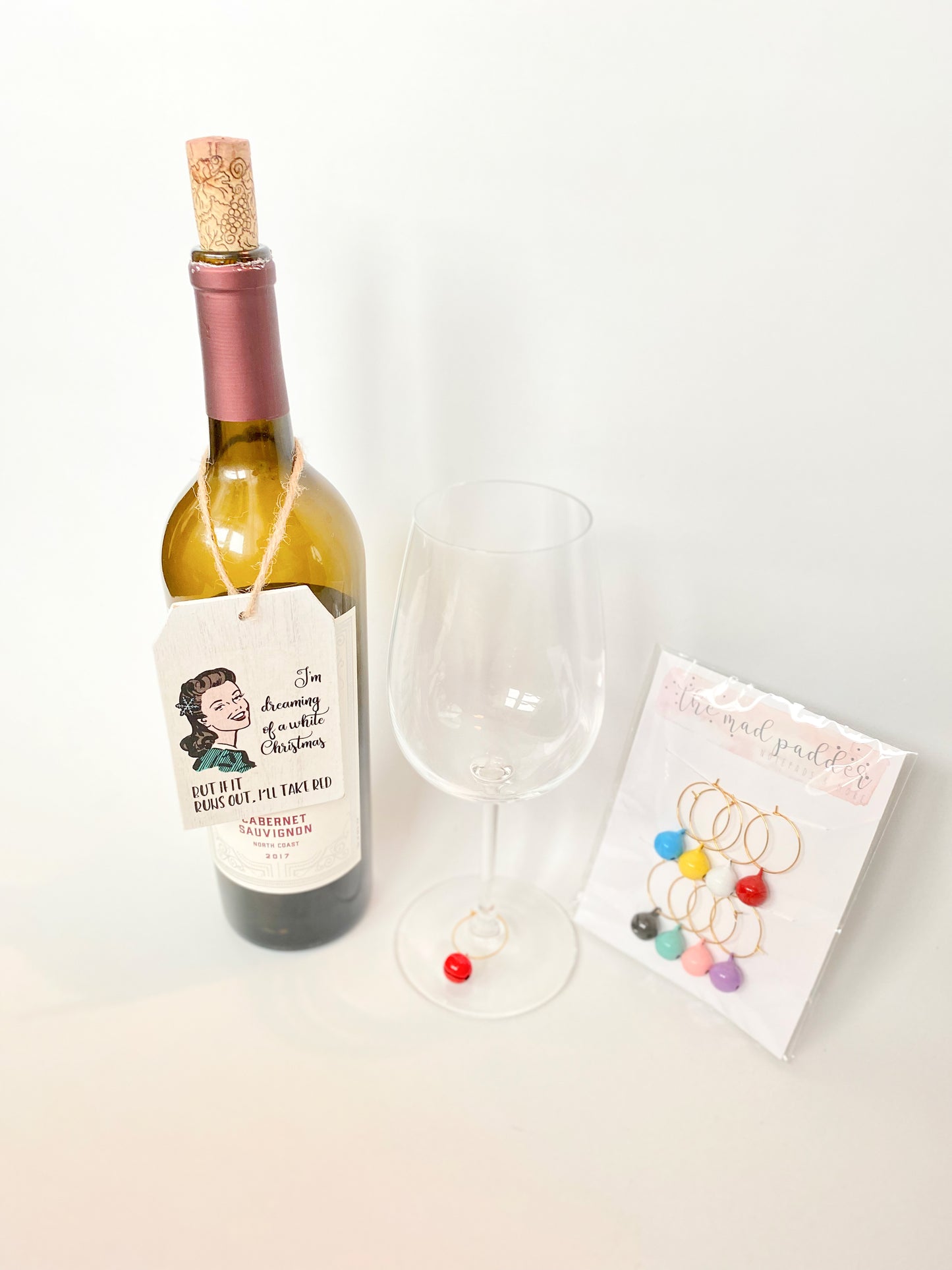 JINGLE BELL WINE GLASS CHARM SET