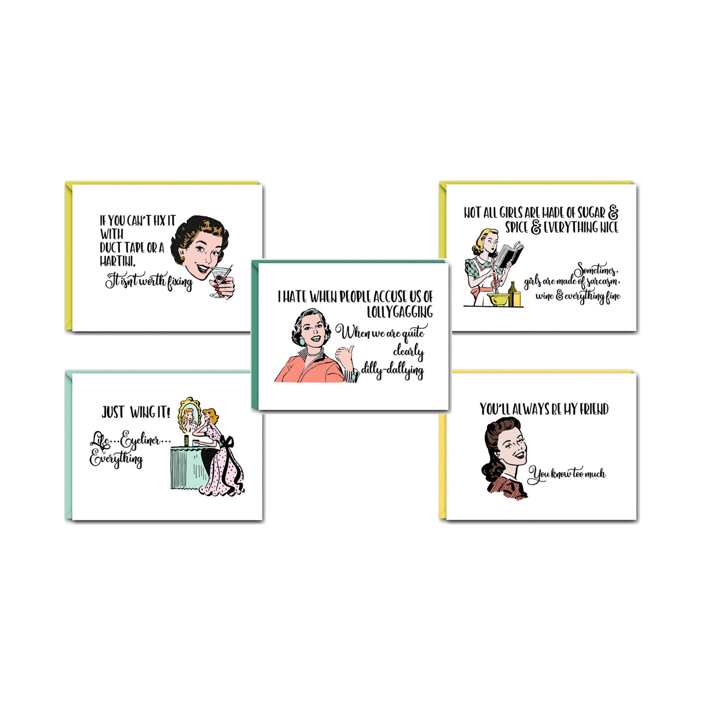 WITTY WOMEN THAT WILL ALWAYS BE YOUR FRIEND GREETING CARD SET