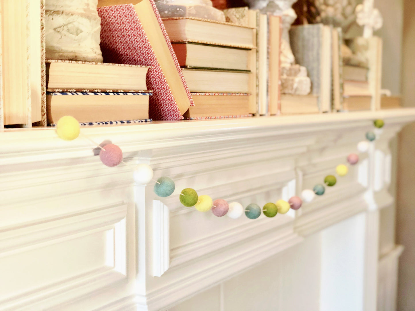 SPRING WOOL FELT BALL GARLAND