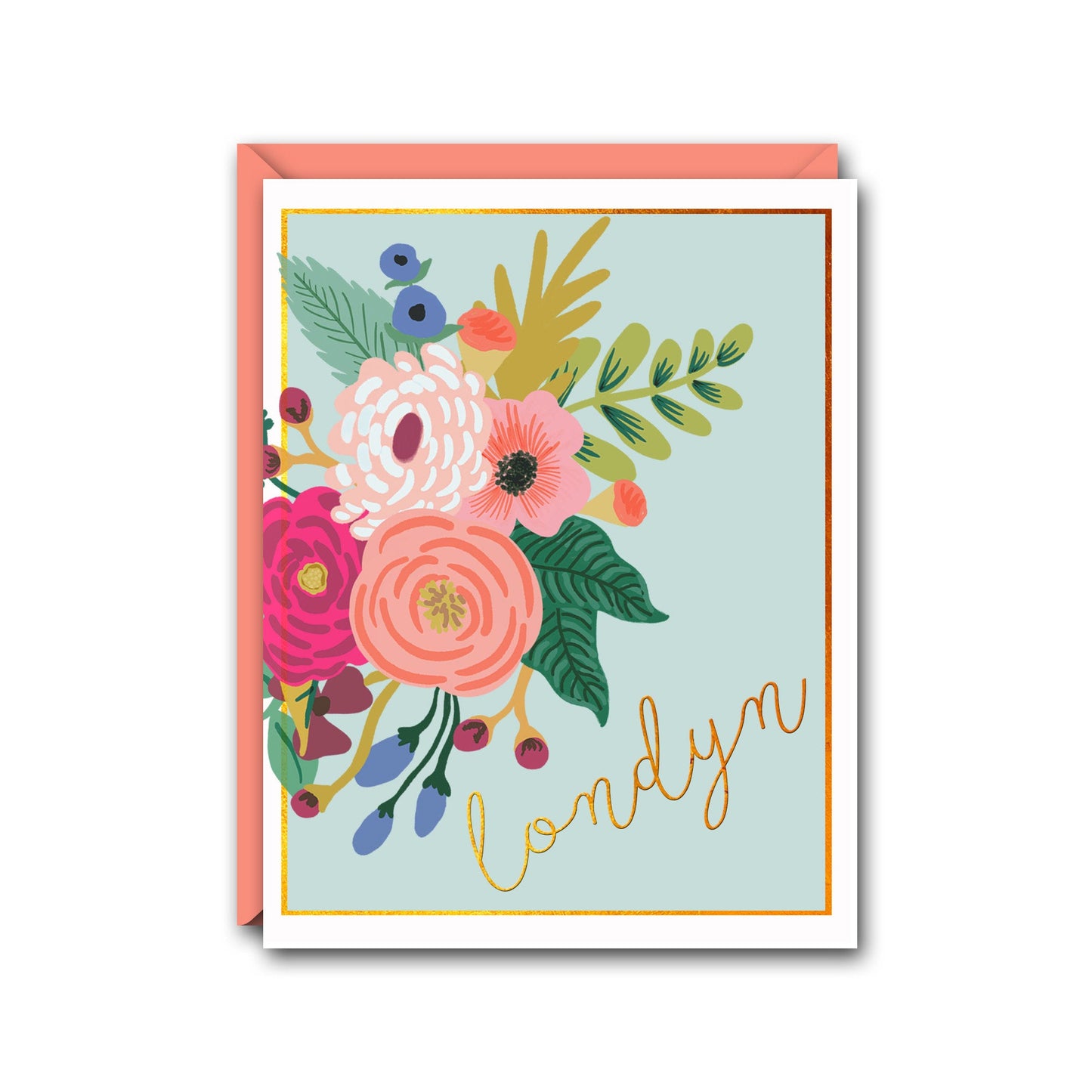 FLORAL BOUQUET PERSONALIZED NOTE CARD SET