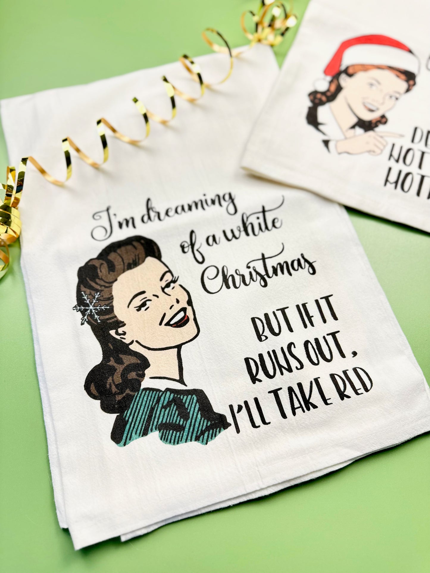 WITTY WOMEN HOLIDAY FLOUR SACK DISH TOWELS