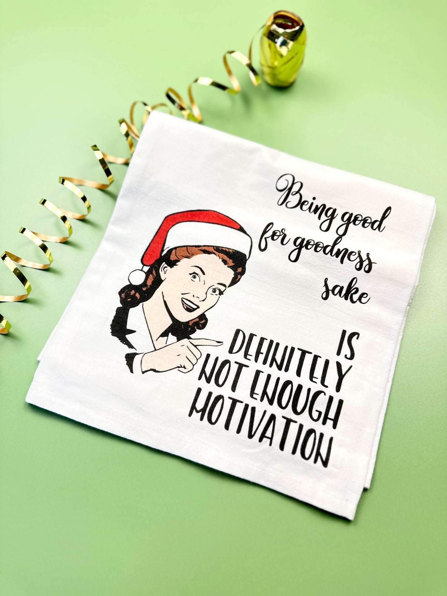WITTY WOMEN HOLIDAY FLOUR SACK DISH TOWELS