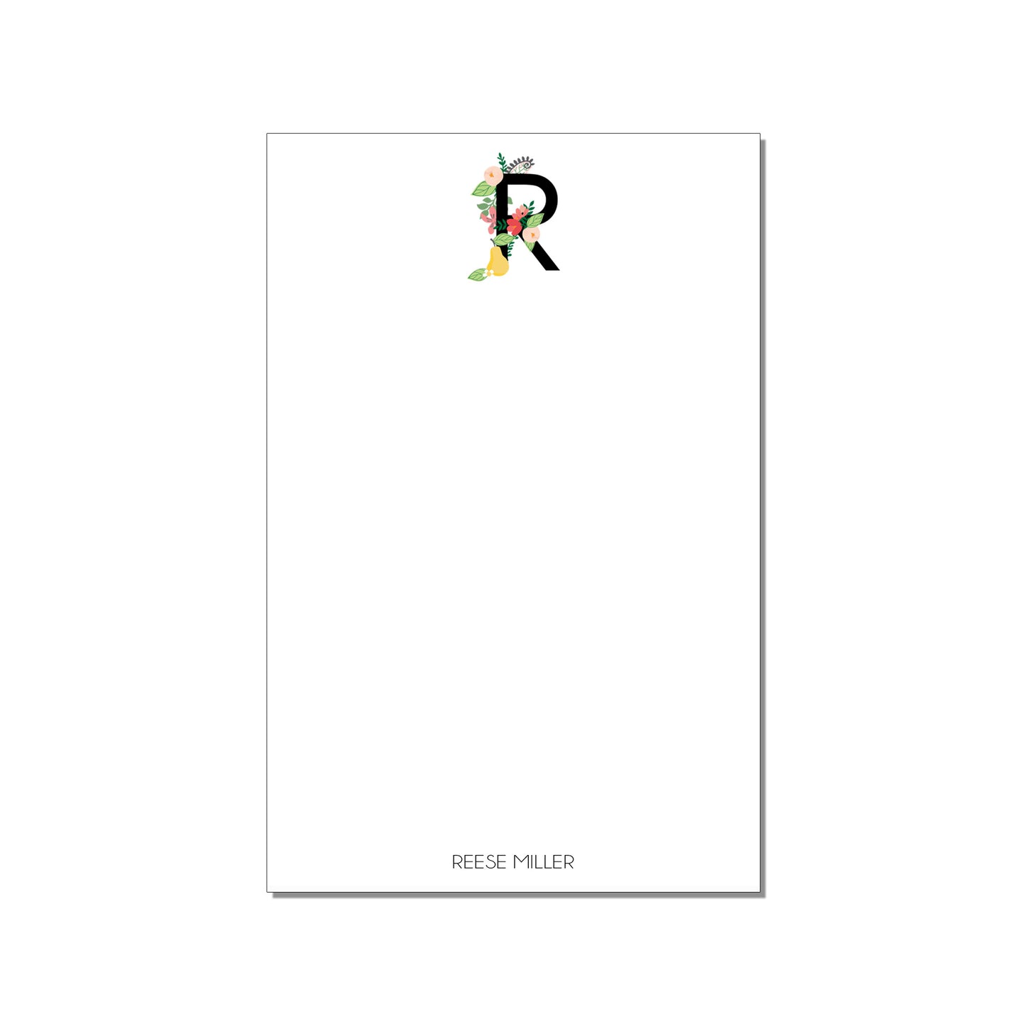 FLORAL MONOGRAM LARGE NOTEPAD