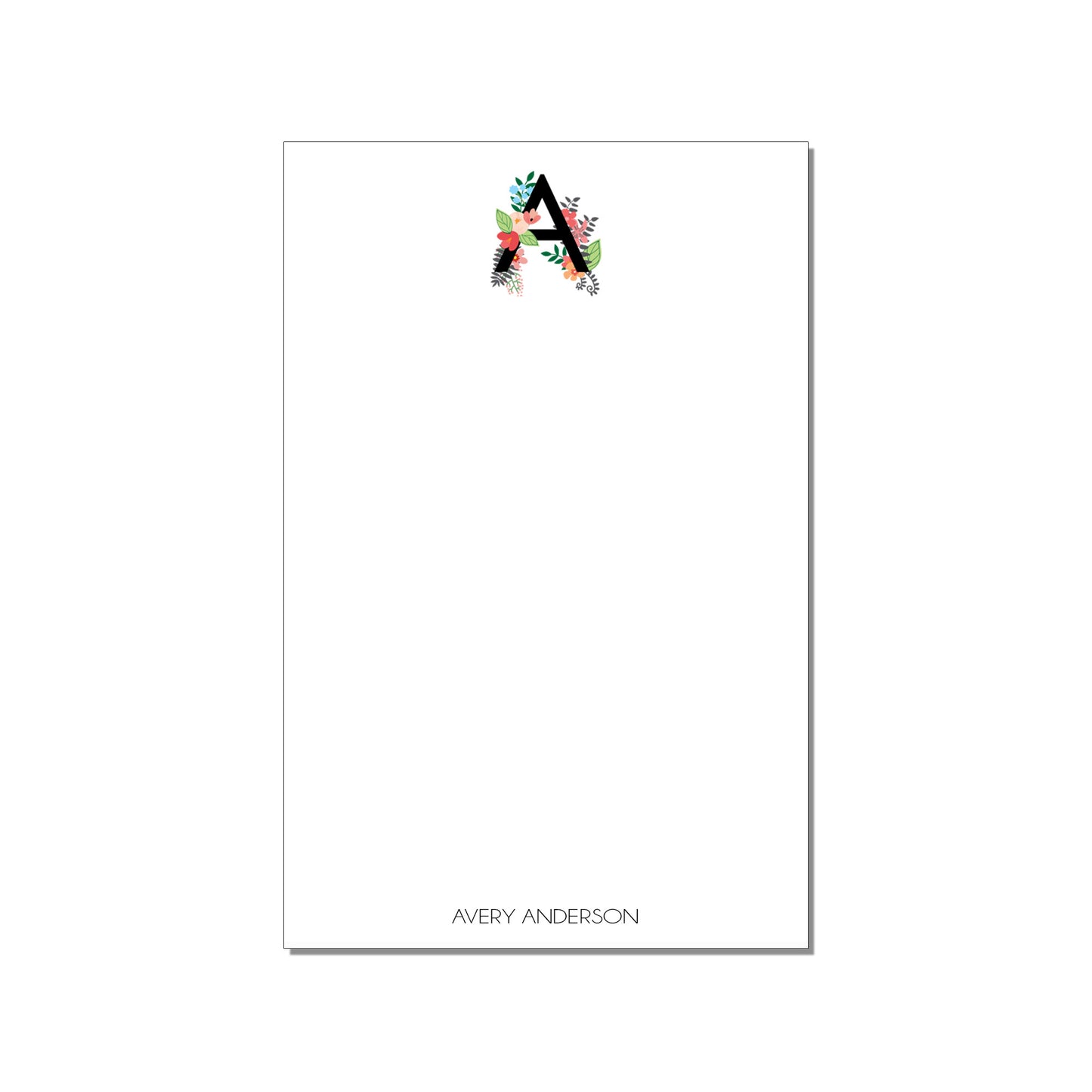 FLORAL MONOGRAM LARGE NOTEPAD