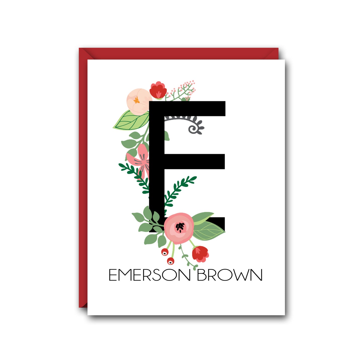 FLORAL MONOGRAM PERSONALIZED NOTE CARD SET