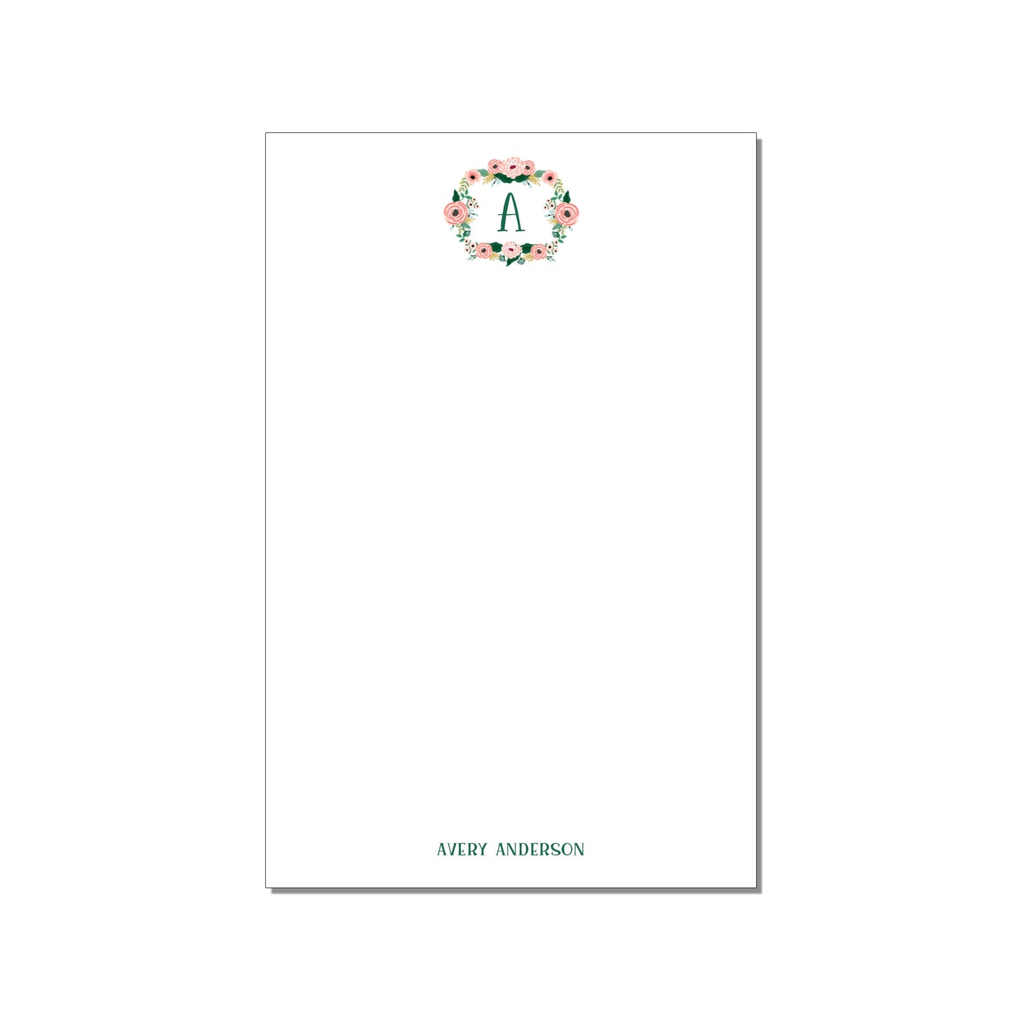 MONOGRAM WREATH LARGE NOTEPAD