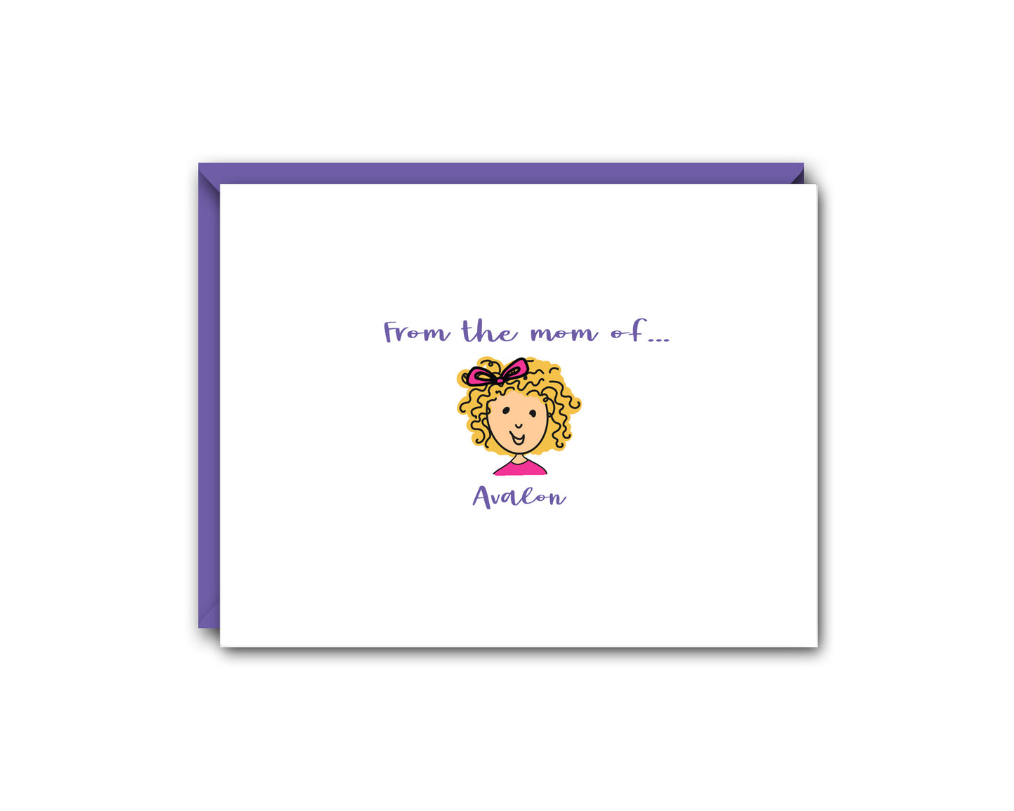 FROM THE MOM OF... ONE CHILD PERSONALIZED NOTE CARD SET