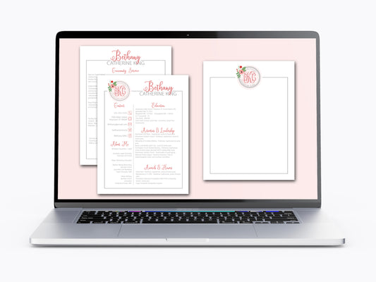 DIGITAL ROSE MONOGRAM SORORITY RECRUITMENT PACKET