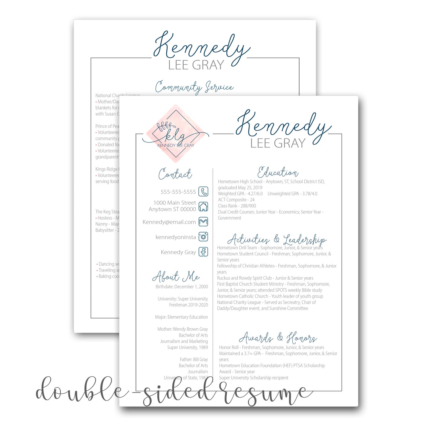 DIGITAL SQUARE BRANCH MONOGRAM SORORITY RUSH PACKET