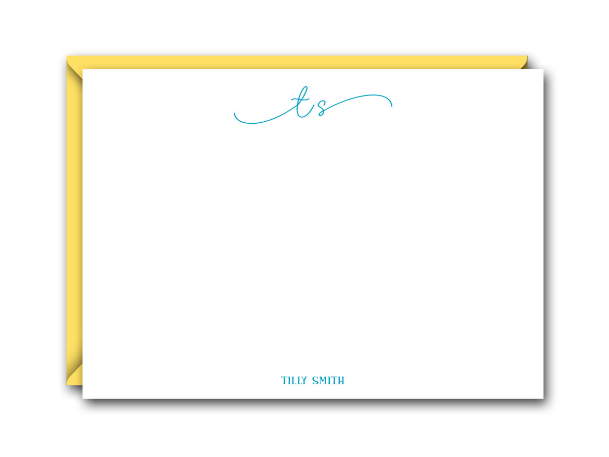 SCRIPT INITIALS PERSONALIZED NOTE CARD SET The Mad Padder
