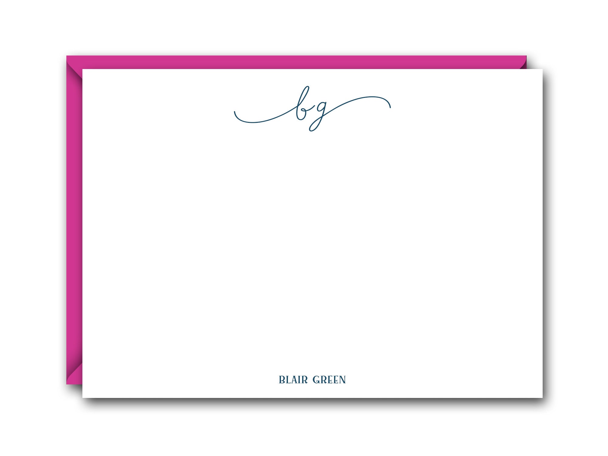 SCRIPT INITIALS PERSONALIZED NOTE CARD SET – The Mad Padder