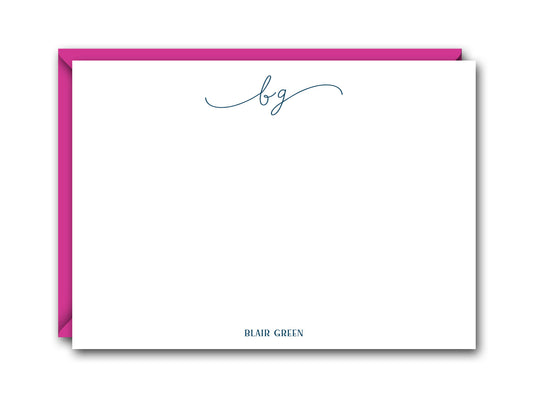 SCRIPT INITIALS PERSONALIZED NOTE CARD SET