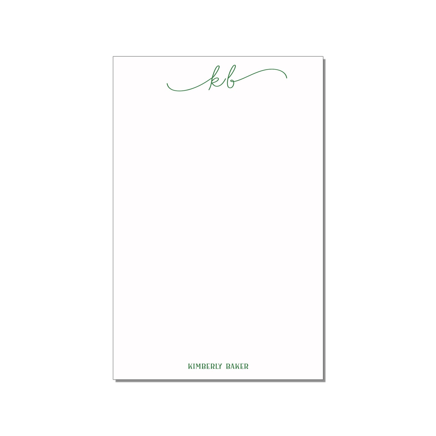 SCRIPT INITIALS PERSONALIZED LARGE NOTEPAD