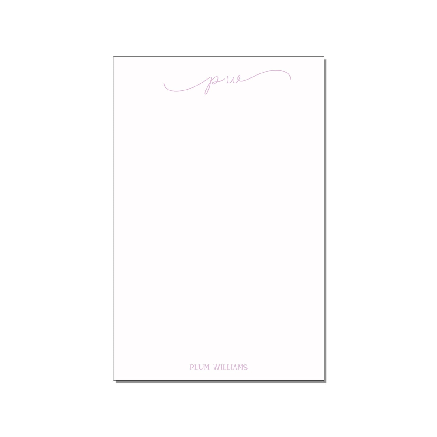 SCRIPT INITIALS PERSONALIZED LARGE NOTEPAD