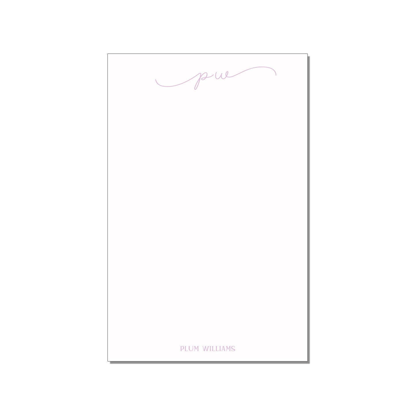 SCRIPT INITIALS PERSONALIZED LARGE NOTEPAD