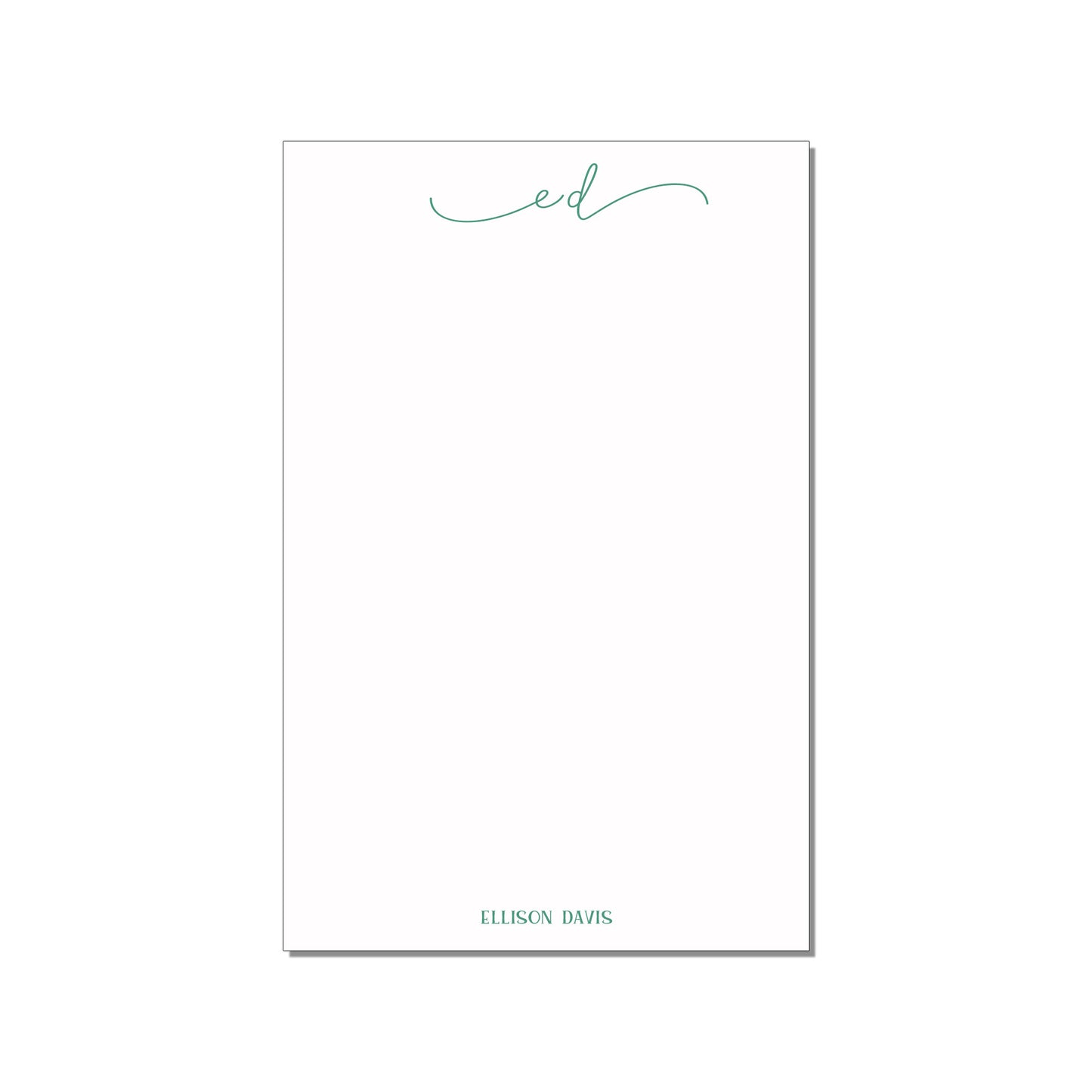 SCRIPT INITIALS PERSONALIZED LARGE NOTEPAD