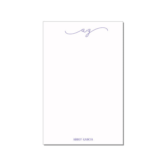 SCRIPT INITIALS PERSONALIZED LARGE NOTEPAD