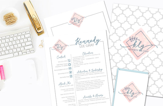 SQUARE BRANCH MONOGRAM SORORITY RUSH PACKET