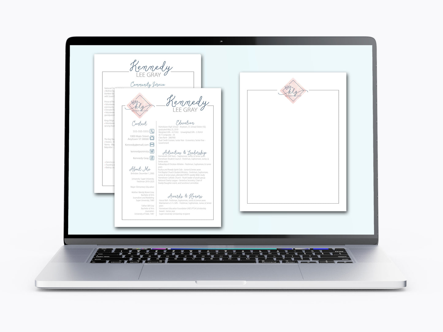 DIGITAL SQUARE BRANCH MONOGRAM SORORITY RUSH PACKET