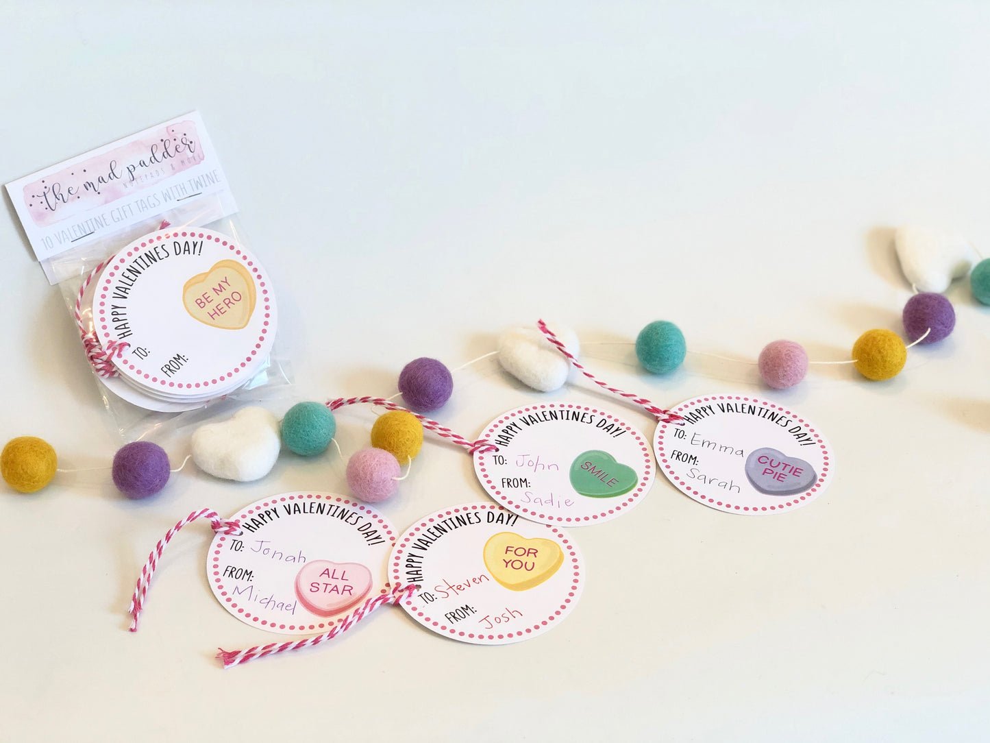 VALENTINE CONVERSATION HEART GIFT TAGS