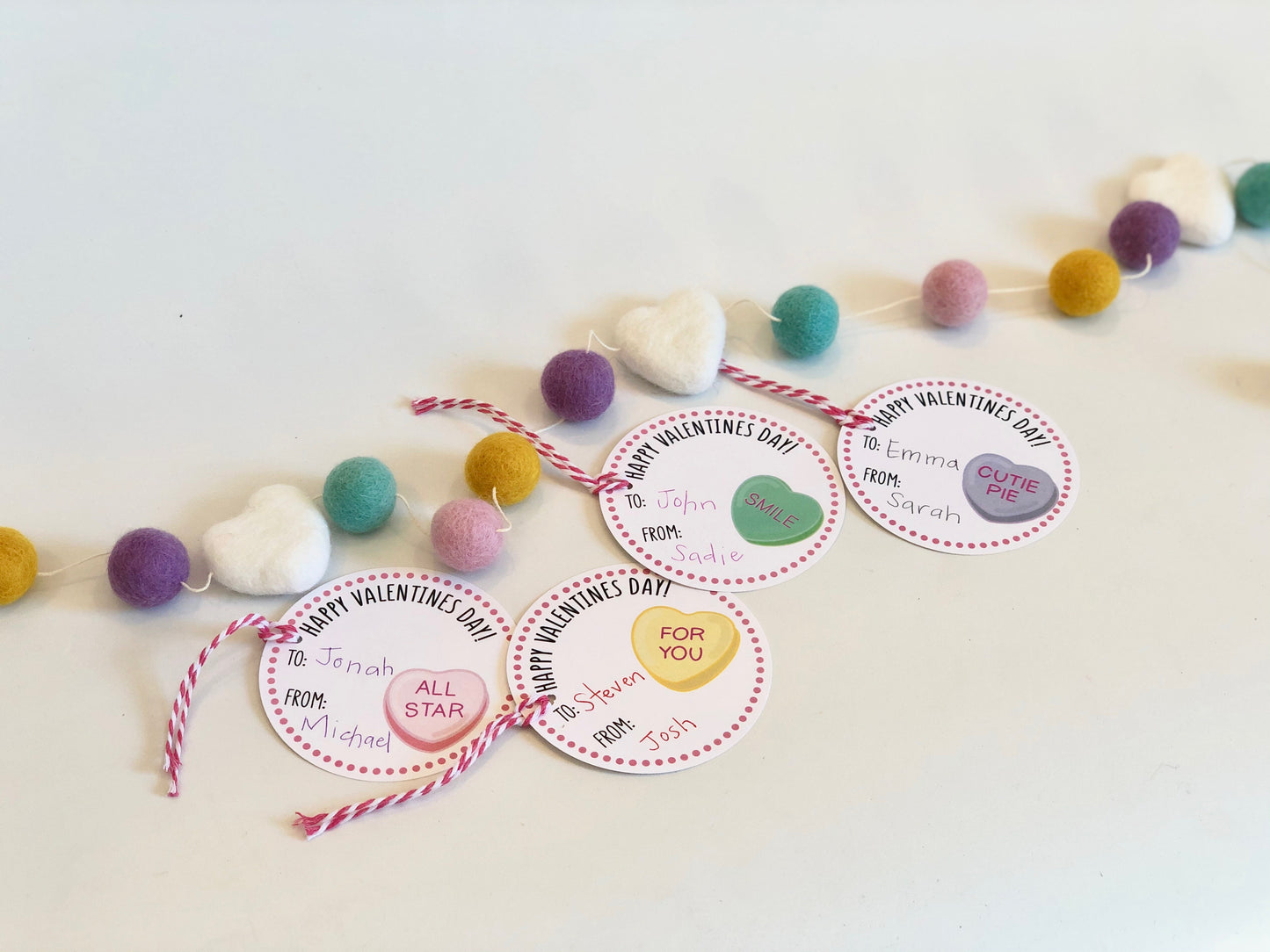 VALENTINE CONVERSATION HEART GIFT TAGS