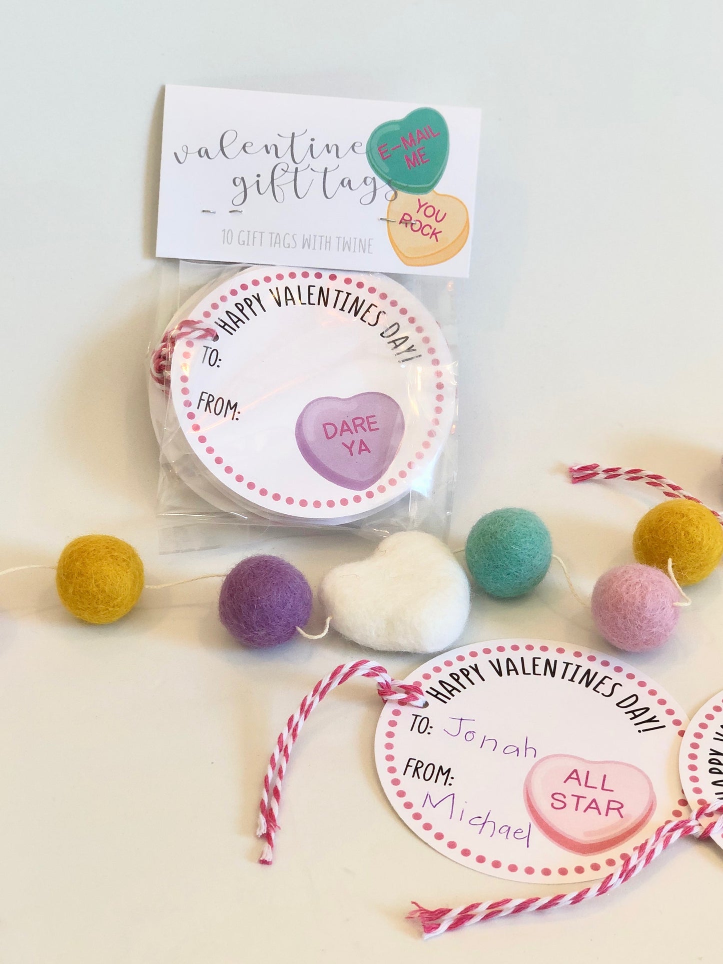VALENTINE CONVERSATION HEART GIFT TAGS