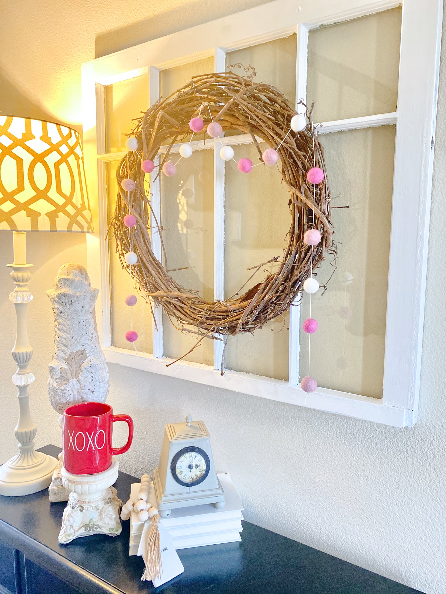 BLUSHING WOOL FELT BALL GARLAND