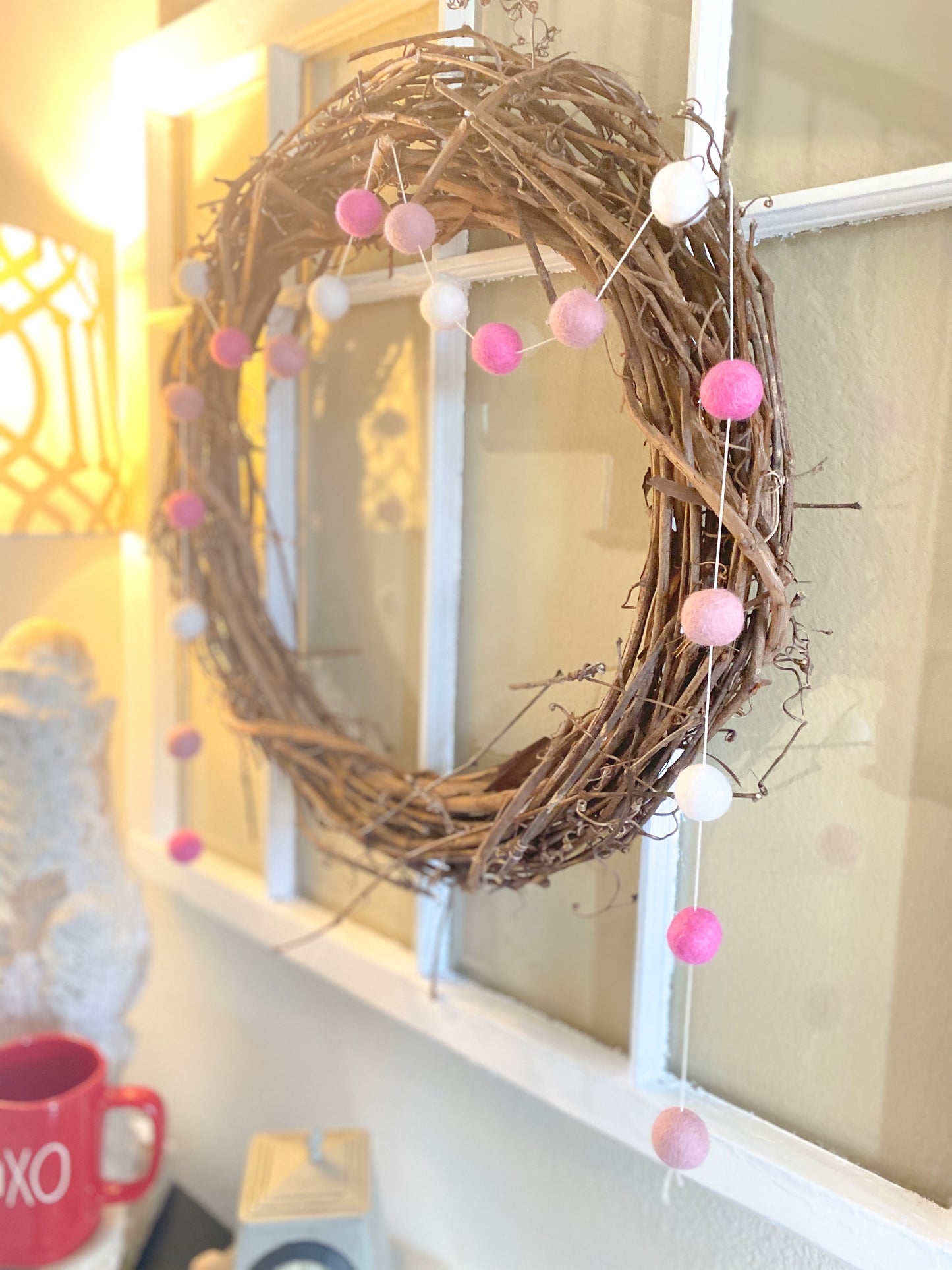 BLUSHING WOOL FELT BALL GARLAND