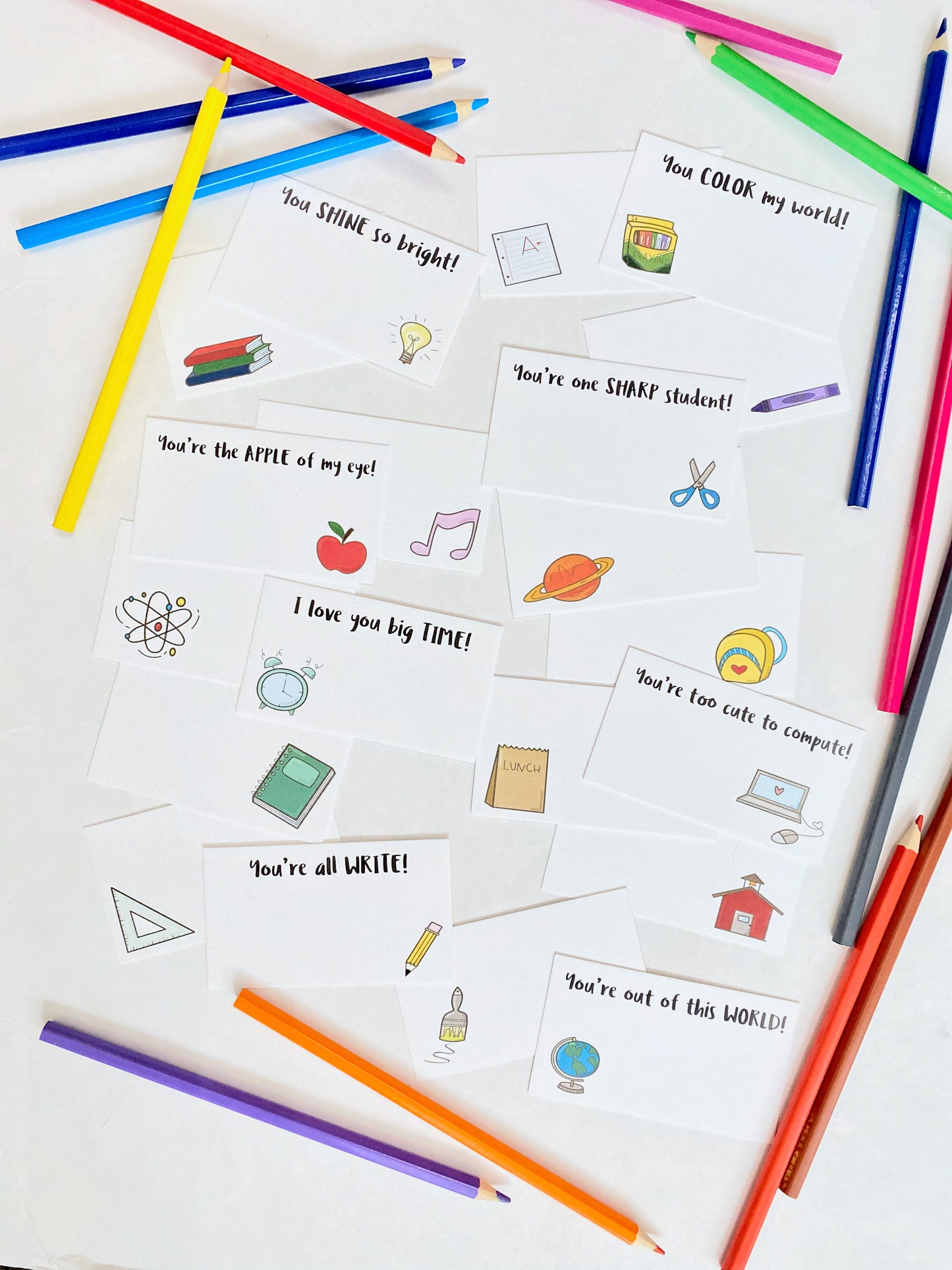 SCHOOL DAYS LUNCH BOX LOVE NOTES CARD SET