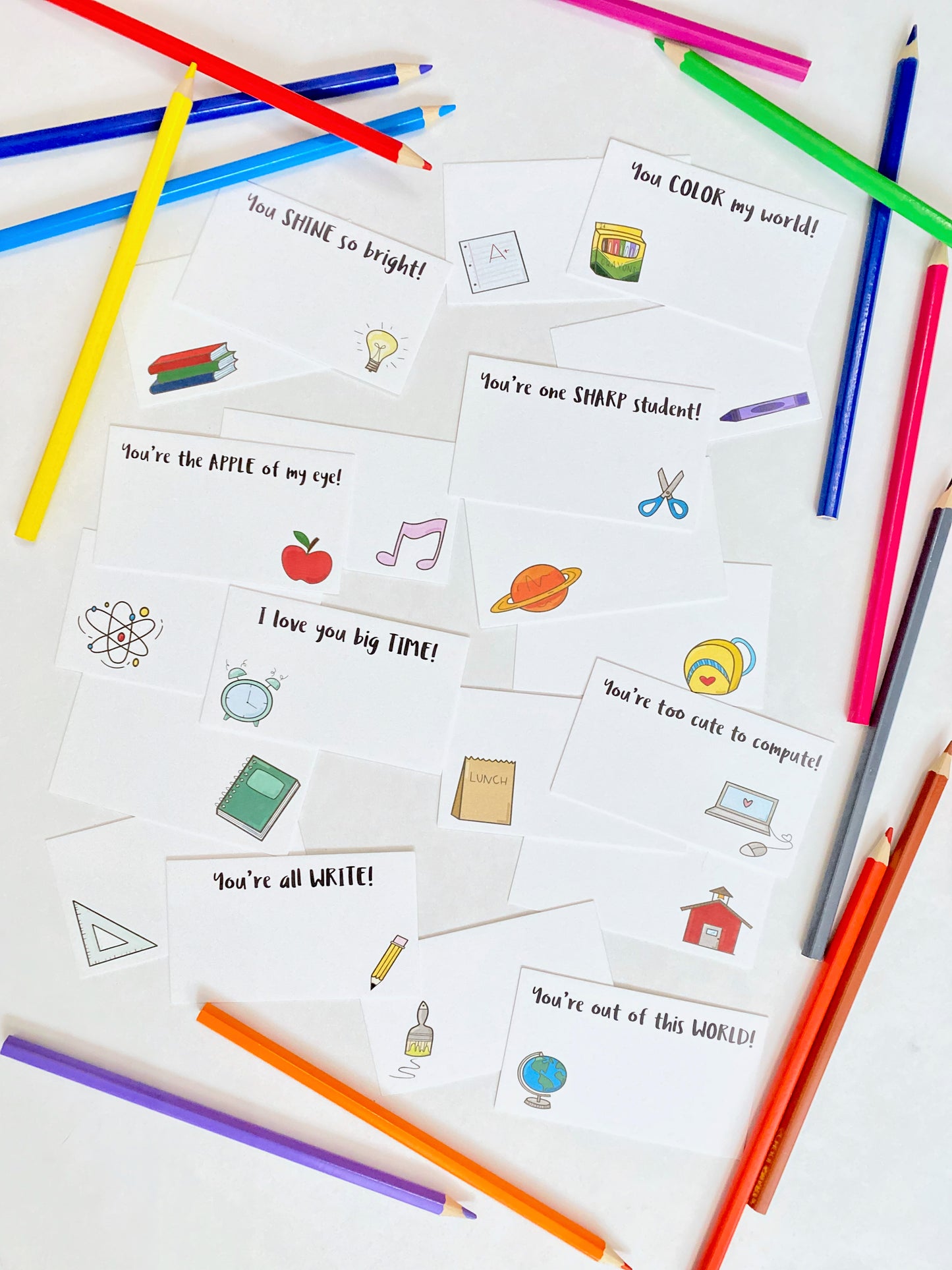 SCHOOL DAYS LUNCH BOX LOVE NOTES CARD SET