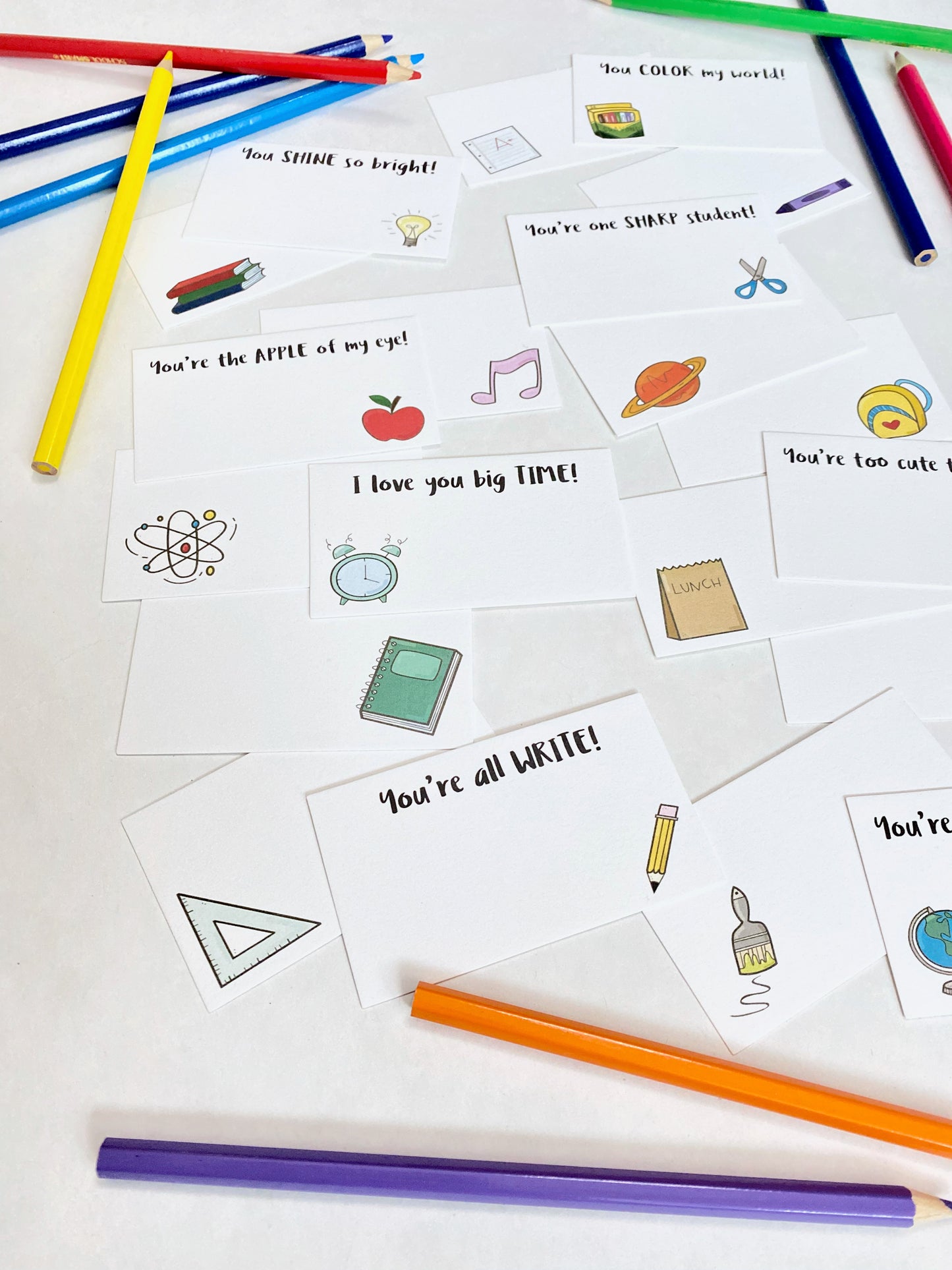 SCHOOL DAYS LUNCH BOX LOVE NOTES CARD SET