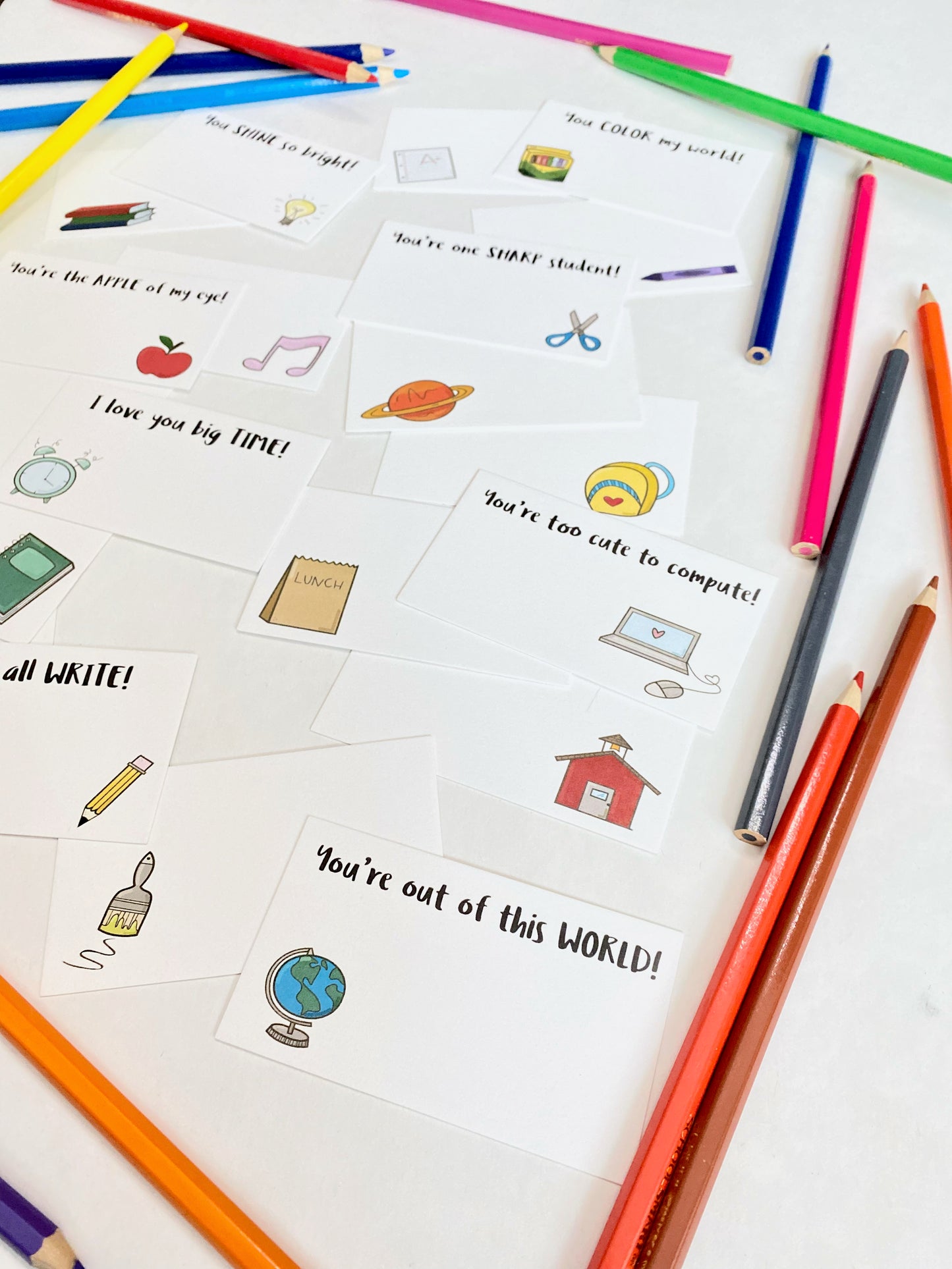 SCHOOL DAYS LUNCH BOX LOVE NOTES CARD SET