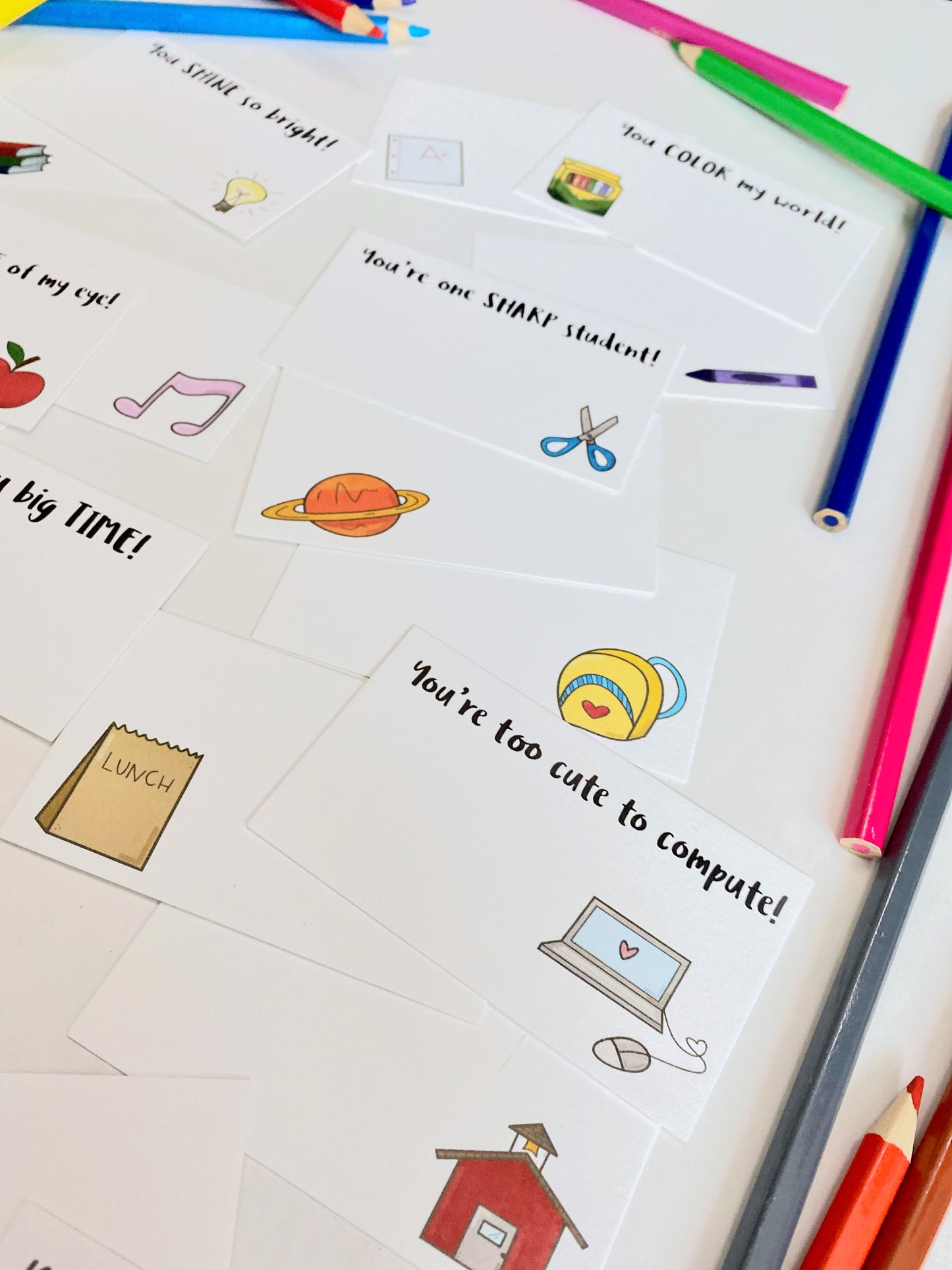 SCHOOL DAYS LUNCH BOX LOVE NOTES CARD SET