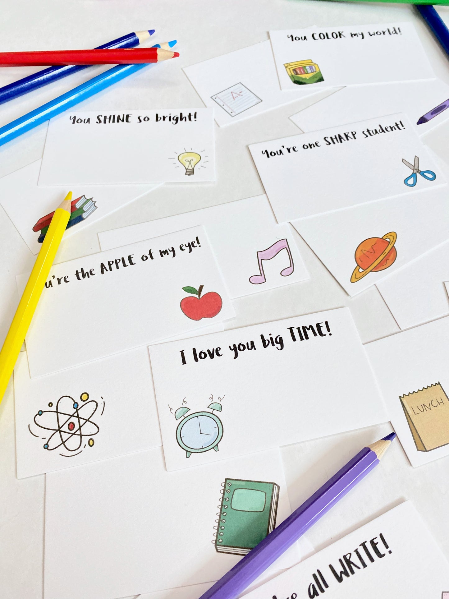 SCHOOL DAYS LUNCH BOX LOVE NOTES CARD SET