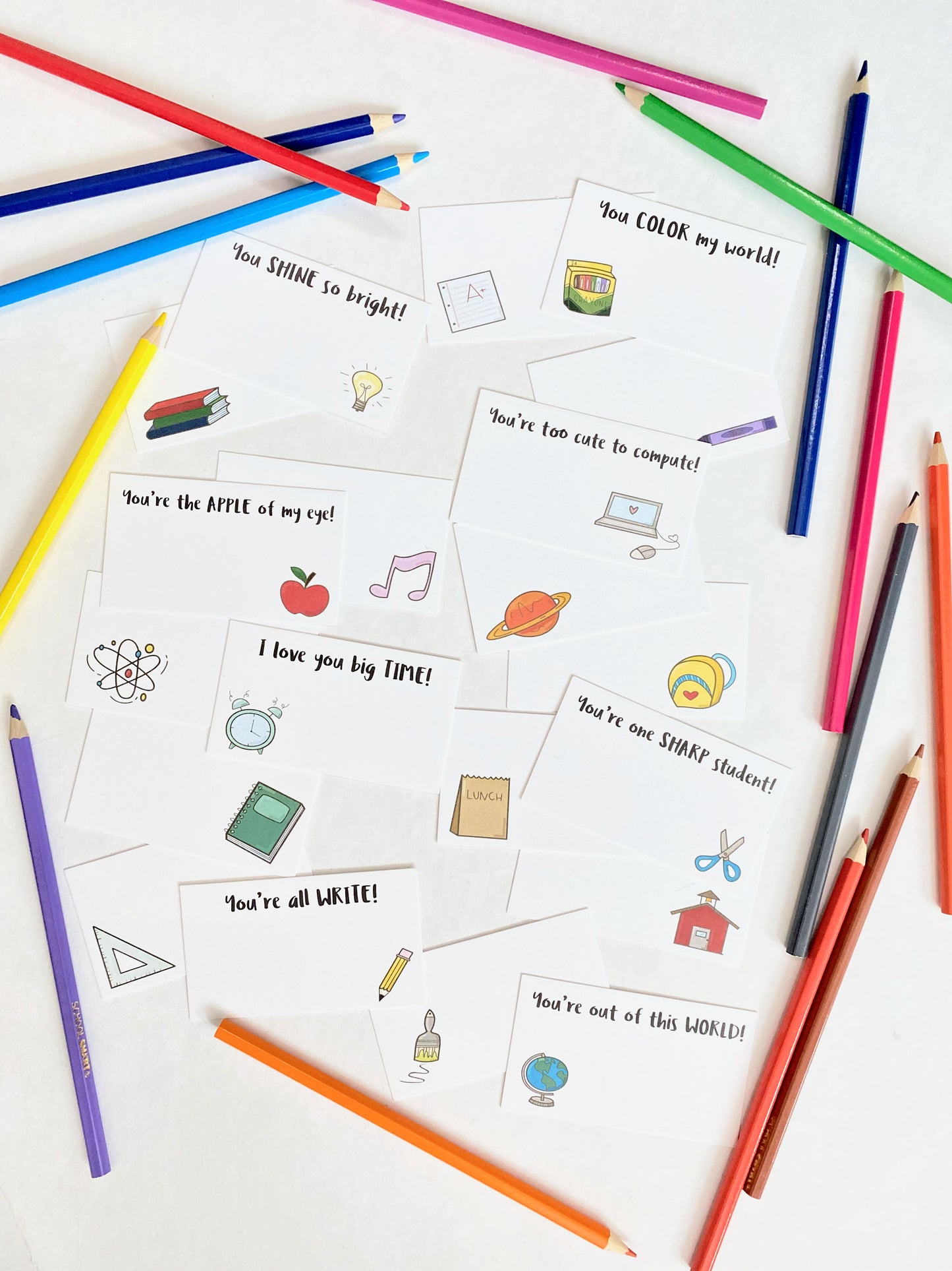 SCHOOL DAYS LUNCH BOX LOVE NOTES CARD SET