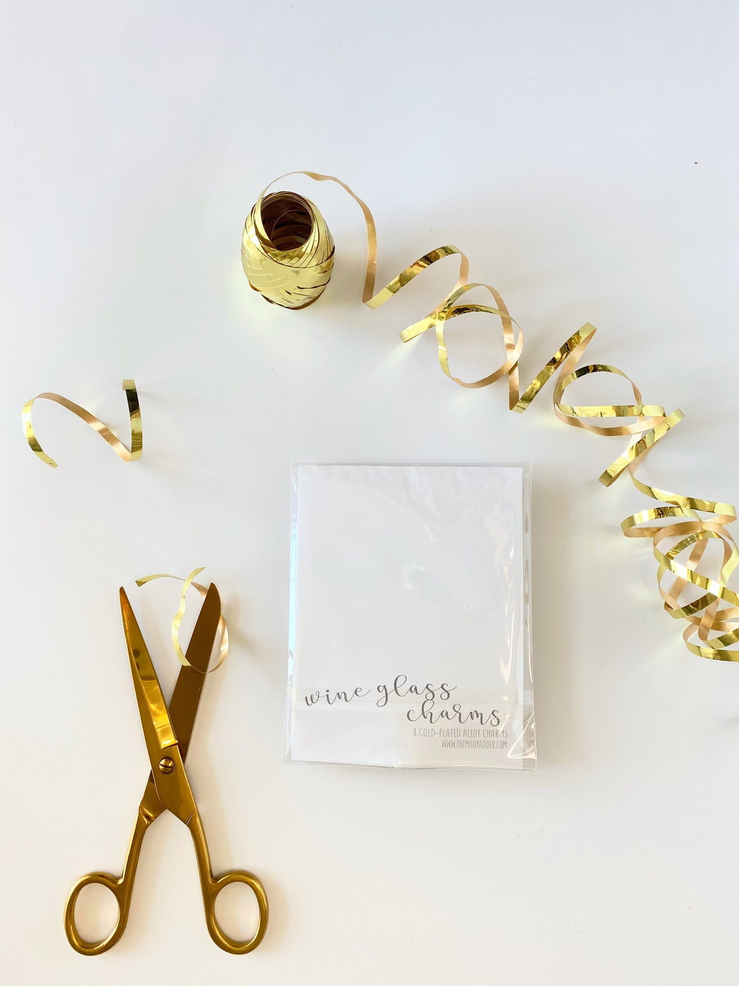 Faux leather rainbow wine charms on gold rings
