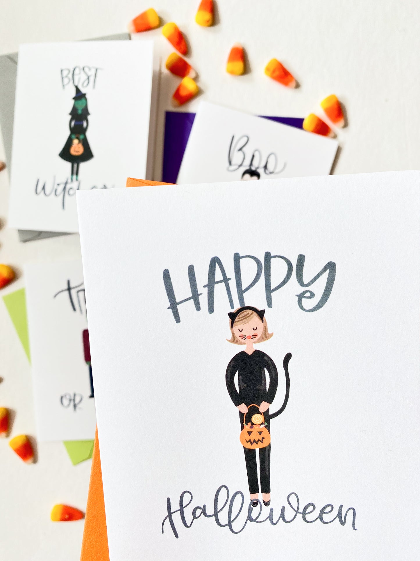 TRICK-OR-TREATERS GREETING CARD SET