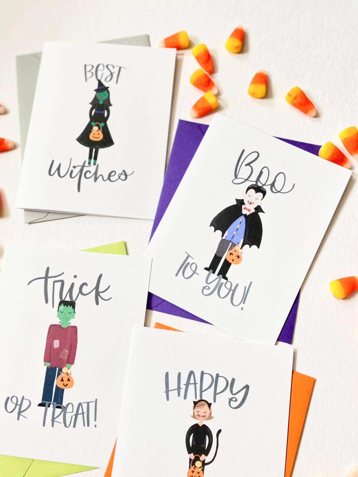 TRICK-OR-TREATERS GREETING CARD SET