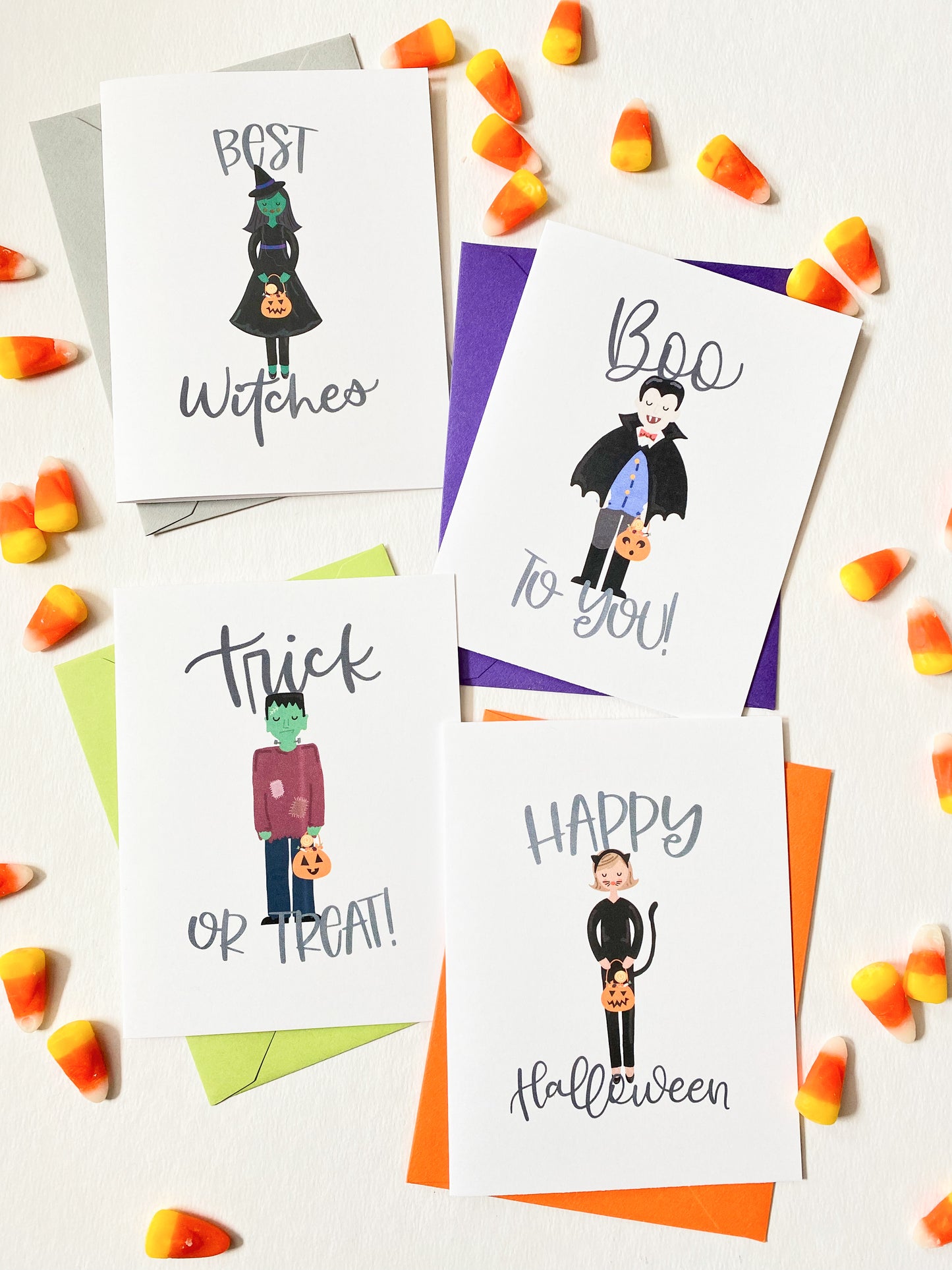 TRICK-OR-TREATERS GREETING CARD SET